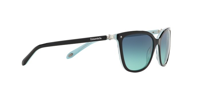 Sunglasses Tiffany TF 4105HB (81939S) color black/striped blue shape square lenses blue gradient