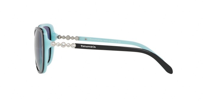 Sunglasses Tiffany TF 4121B (80559S) color black/blue shape rectangle lenses blue gradient