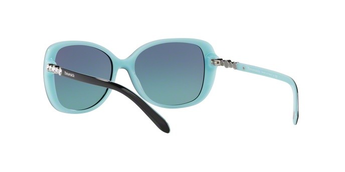 Sunglasses Tiffany TF 4121B (80559S) color black/blue shape rectangle lenses blue gradient