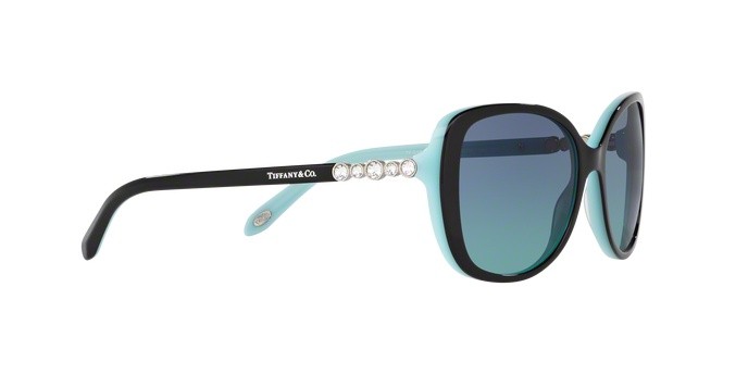 Sunglasses Tiffany TF 4121B (80559S) color black/blue shape rectangle lenses blue gradient