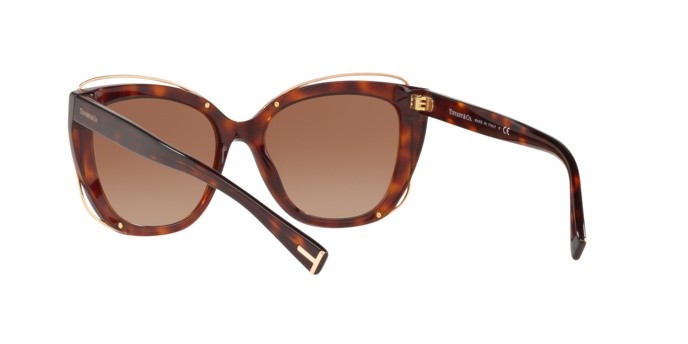 Sonnenbrillen Tiffany TF 4148 (80023B) farbe havana form cat-eye gläser brown gradient