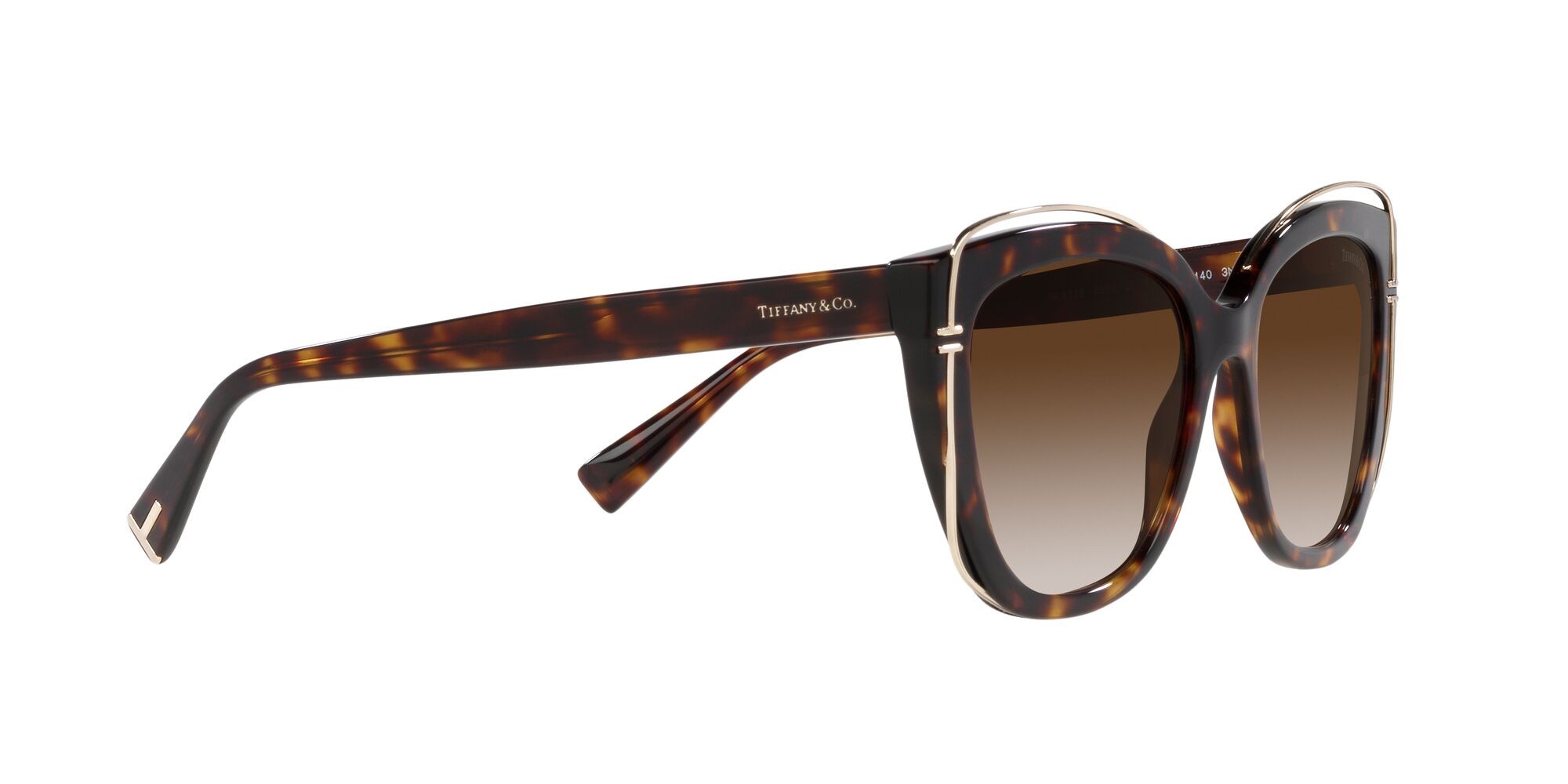 Occhiali da sole Tiffany TF 4148 (83633B) colore havana forma cat eye lenti marrone sfumato