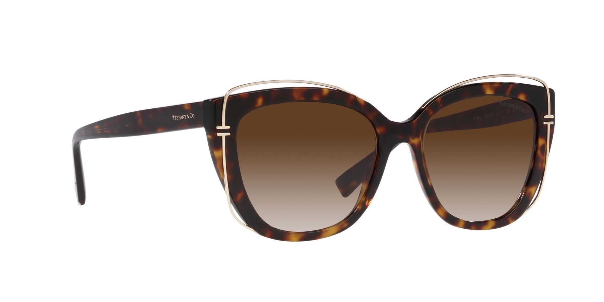 Occhiali da sole Tiffany TF 4148 (83633B) colore havana forma cat eye lenti marrone sfumato