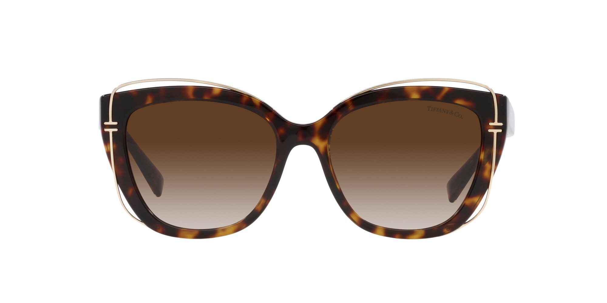 Occhiali da sole Tiffany TF 4148 (83633B) colore havana forma cat eye lenti marrone sfumato