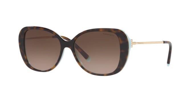 Sonnenbrillen Tiffany TF 4156 (81343B) farbe havana/blue form schmetterling gläser brown gradient