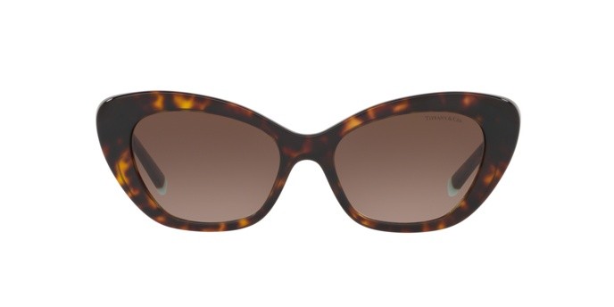 Sonnenbrillen Tiffany TF 4158 (80153B) farbe dark havana form cat-eye gläser brown gradient
