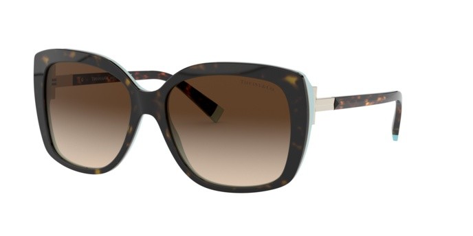 Sonnenbrillen Tiffany TF 4171 (81343B) farbe havana/blue tiffany form quadratisch gläser brown gradient
