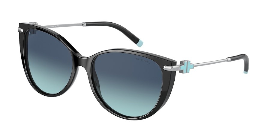 Sonnenbrillen Tiffany TF 4178 (80019S) farbe black form cat-eye gläser azure gradient blue
