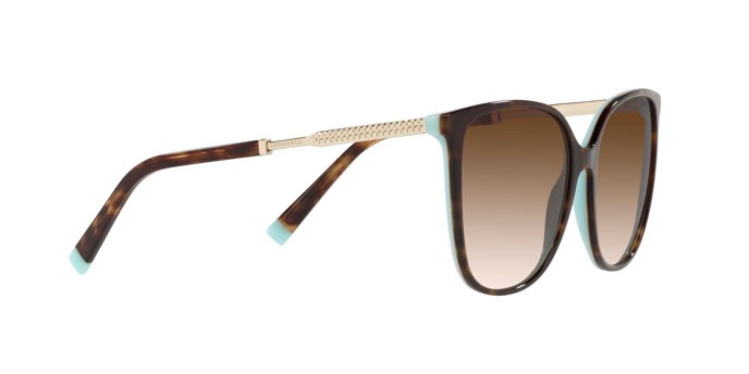 Sonnenbrillen Tiffany TF 4184 (81343B) farbe havana on tiffany blue form quadratisch gläser brown gradient