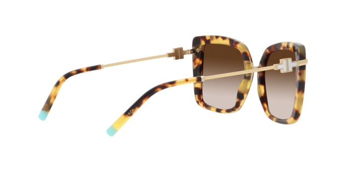 Sonnenbrillen Tiffany TF 4185 (80643B) farbe havana giallo form quadratisch gläser marrone sfumato