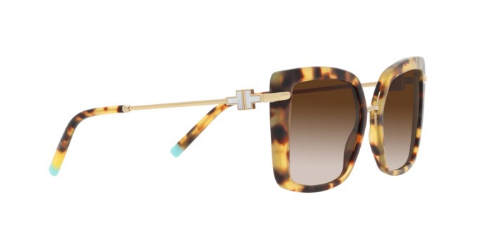 Sonnenbrillen Tiffany TF 4185 (80643B) farbe havana giallo form quadratisch gläser marrone sfumato
