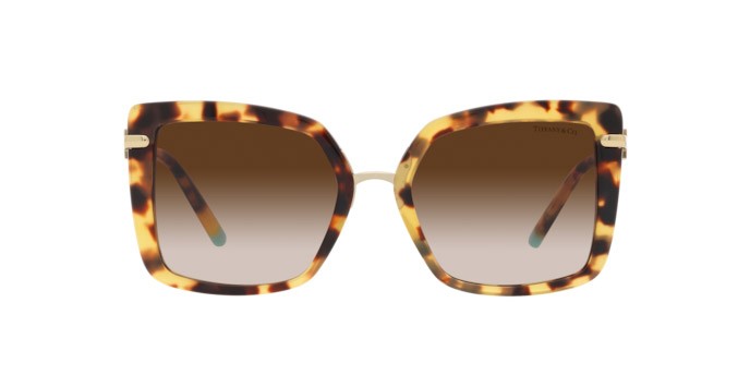 Sonnenbrillen Tiffany TF 4185 (80643B) farbe havana giallo form quadratisch gläser marrone sfumato