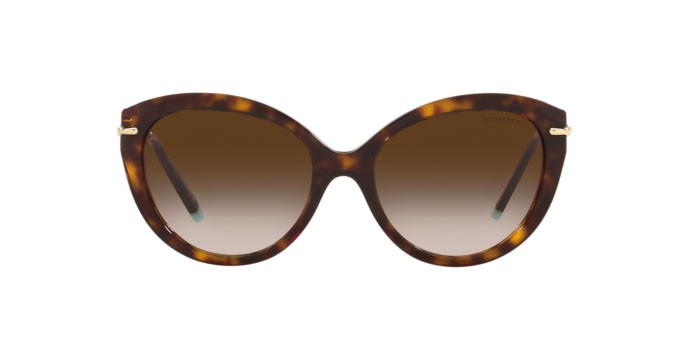 Sonnenbrillen Tiffany TF 4187 (80153B) farbe havana form cat-eye gläser brown gradient