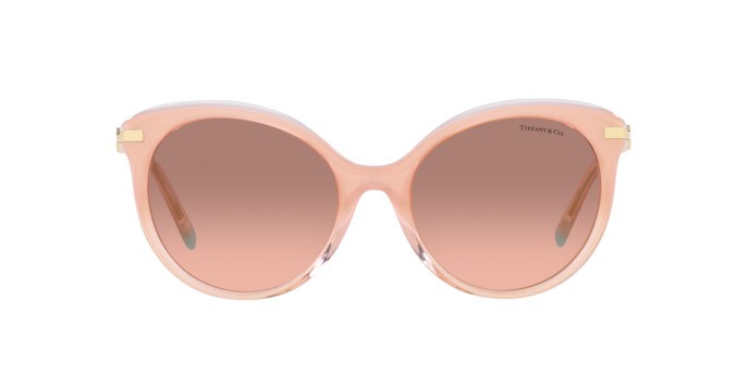 Occhiali da sole Tiffany TF 4189B (833413) colore milky pink gradient forma cat eye lenti pink gradient dark brown
