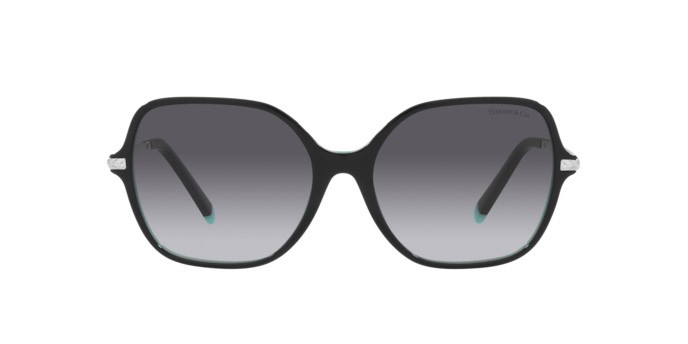 Sonnenbrillen Tiffany TF 4191 (80553C) farbe black on tiffany blue form quadratisch gläser grey gradient