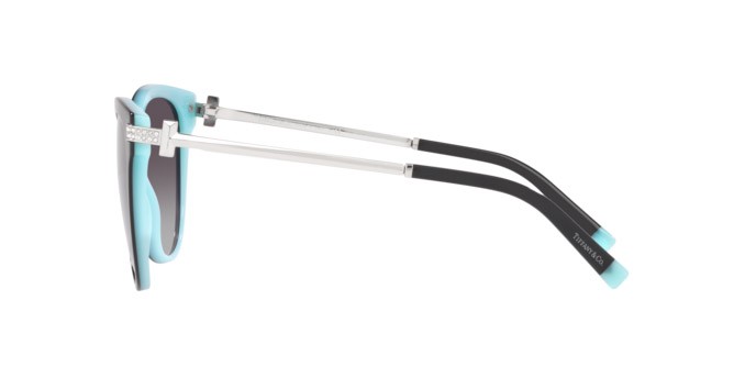 Sonnenbrillen Tiffany TF 4193B (80553C) farbe black on tiffany blue form quadratisch gläser grey gradient