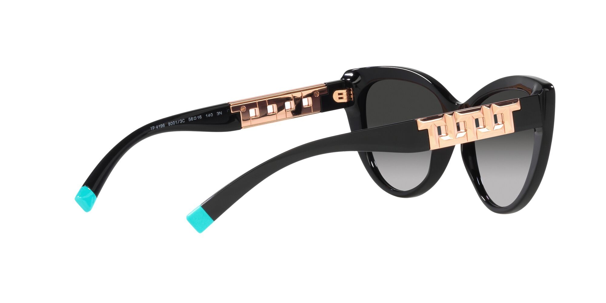 Occhiali da sole Tiffany TF 4196 (80013C) colore nero forma cat eye lenti sfumato grigio