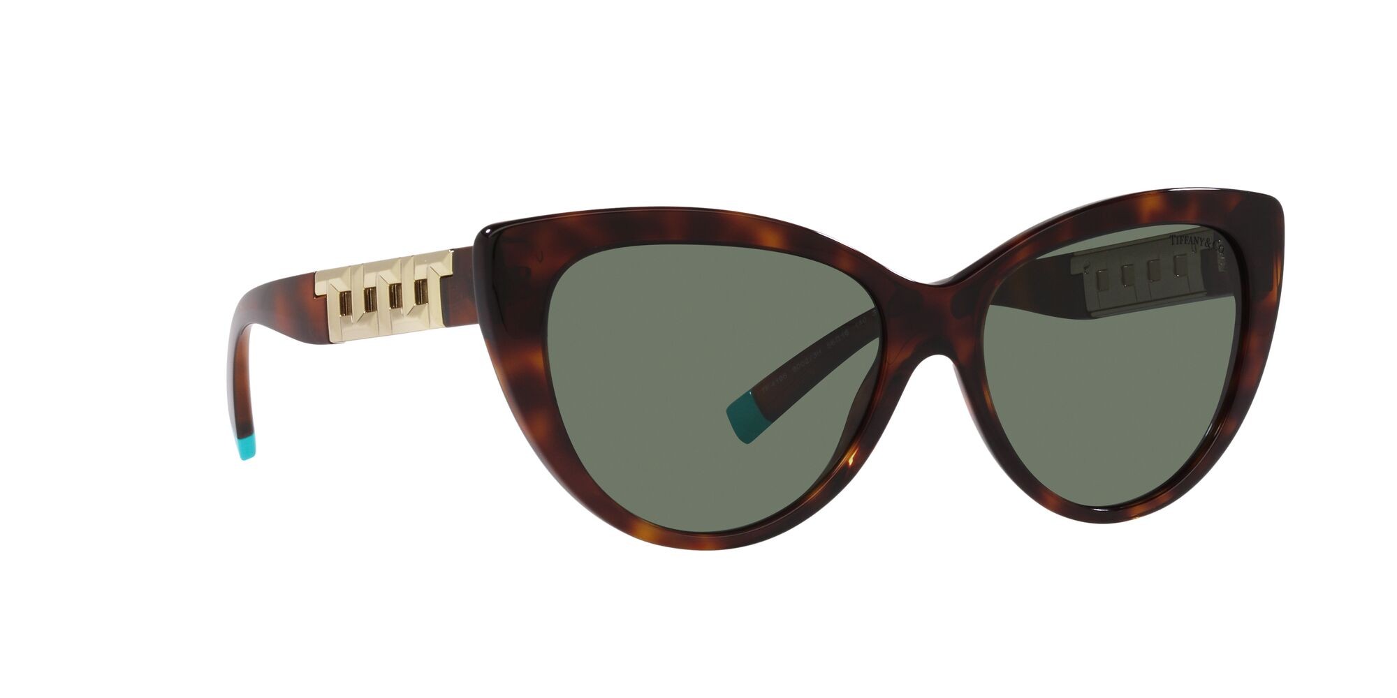 Sonnenbrillen Tiffany TF 4196 (80023H) farbe havana form cat-eye gläser verde scuro