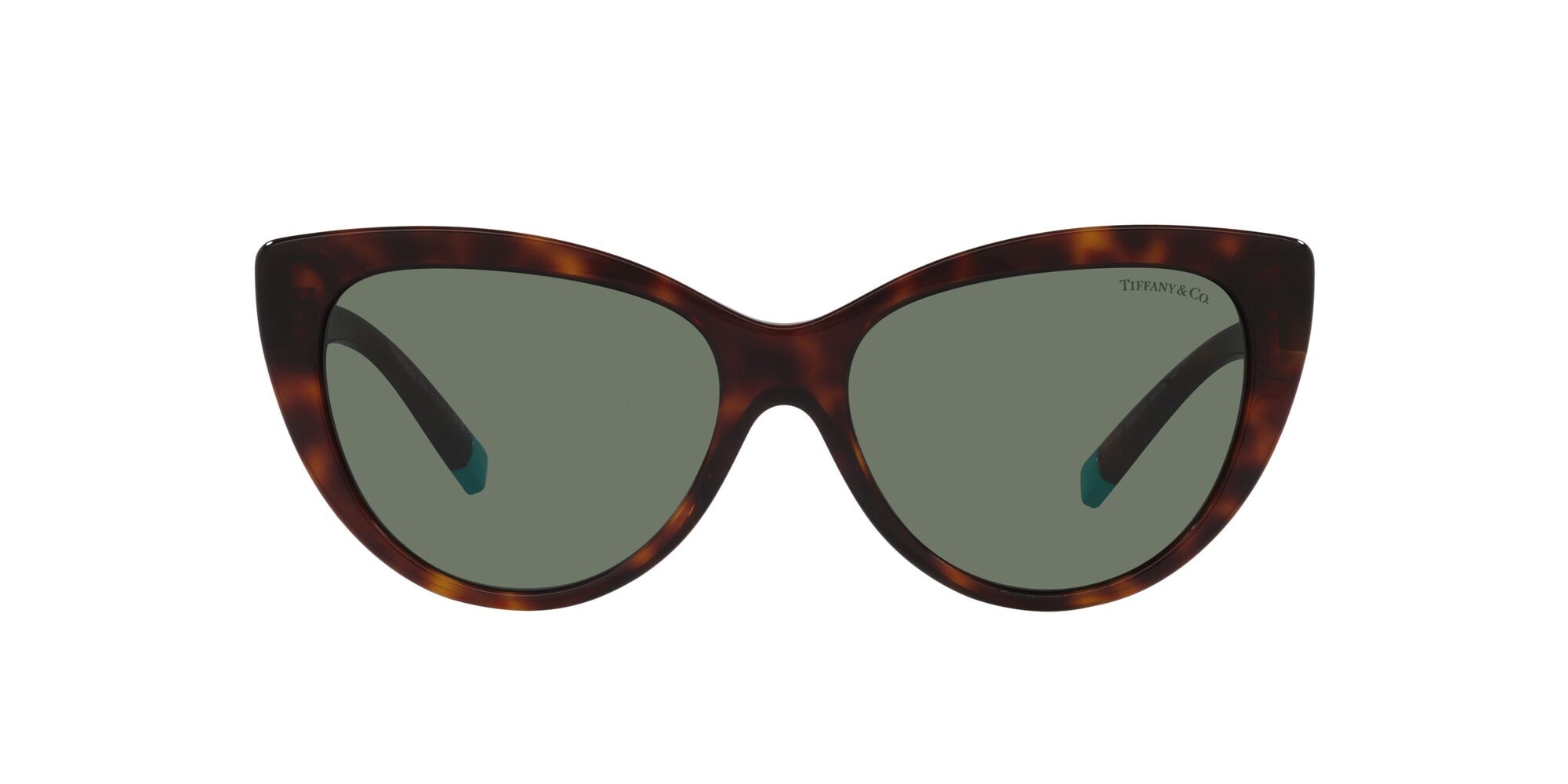Sonnenbrillen Tiffany TF 4196 (80023H) farbe havana form cat-eye gläser verde scuro