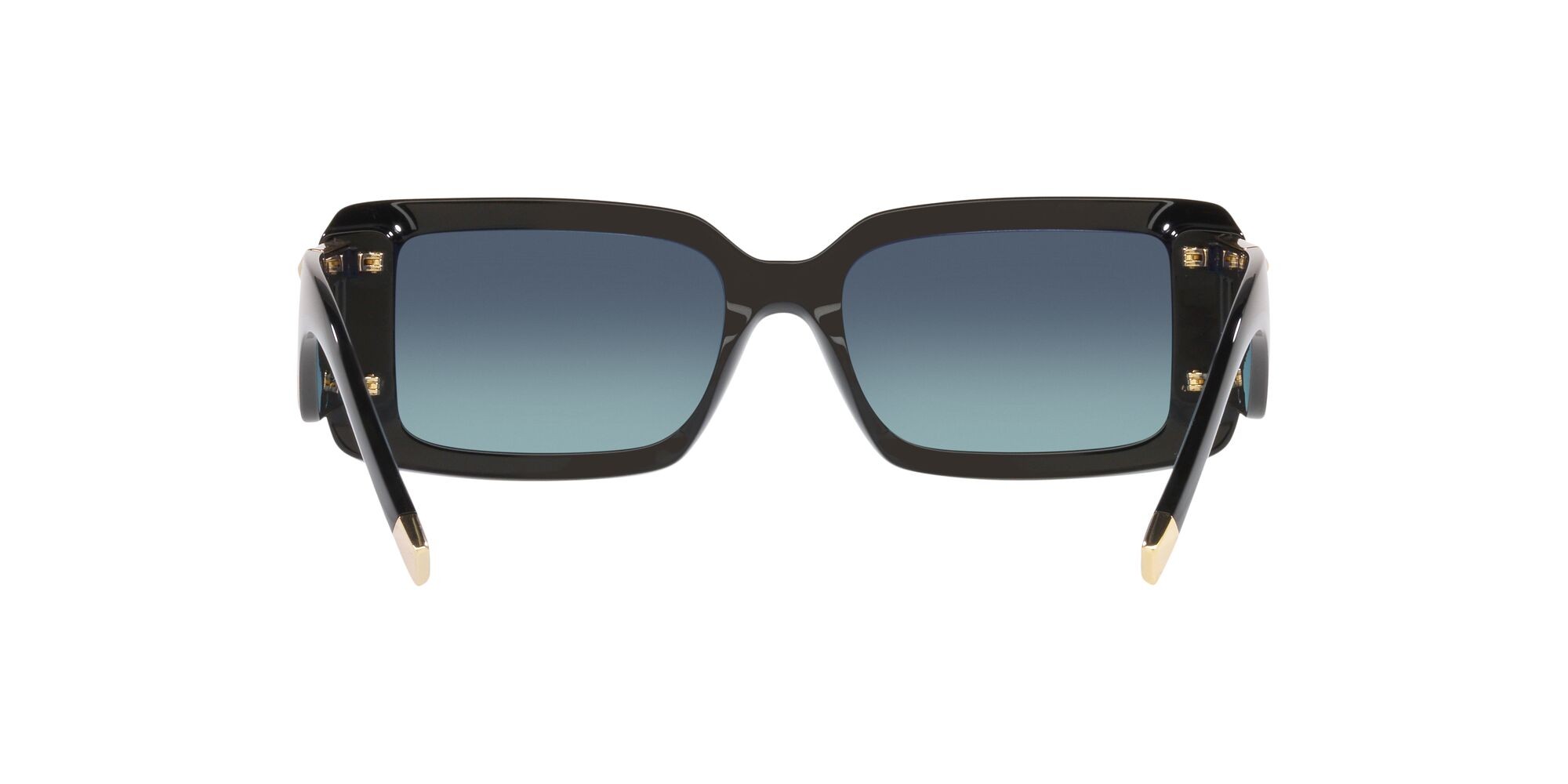Occhiali da sole Tiffany TF 4197 (80019S) colore nero forma rettangolare lenti azzurro sfumato blu