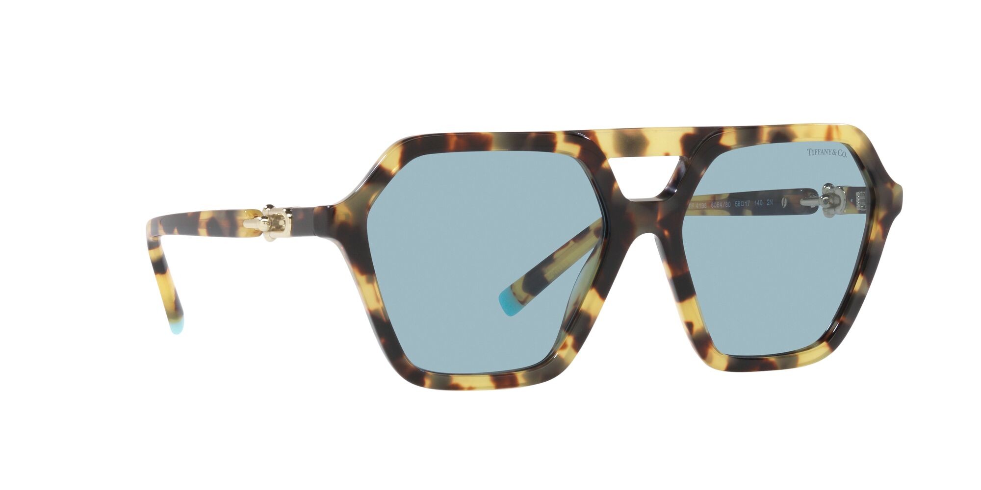 Sonnenbrillen Tiffany TF 4198 (806480) farbe havana giallo form unregelmäßig gläser blu