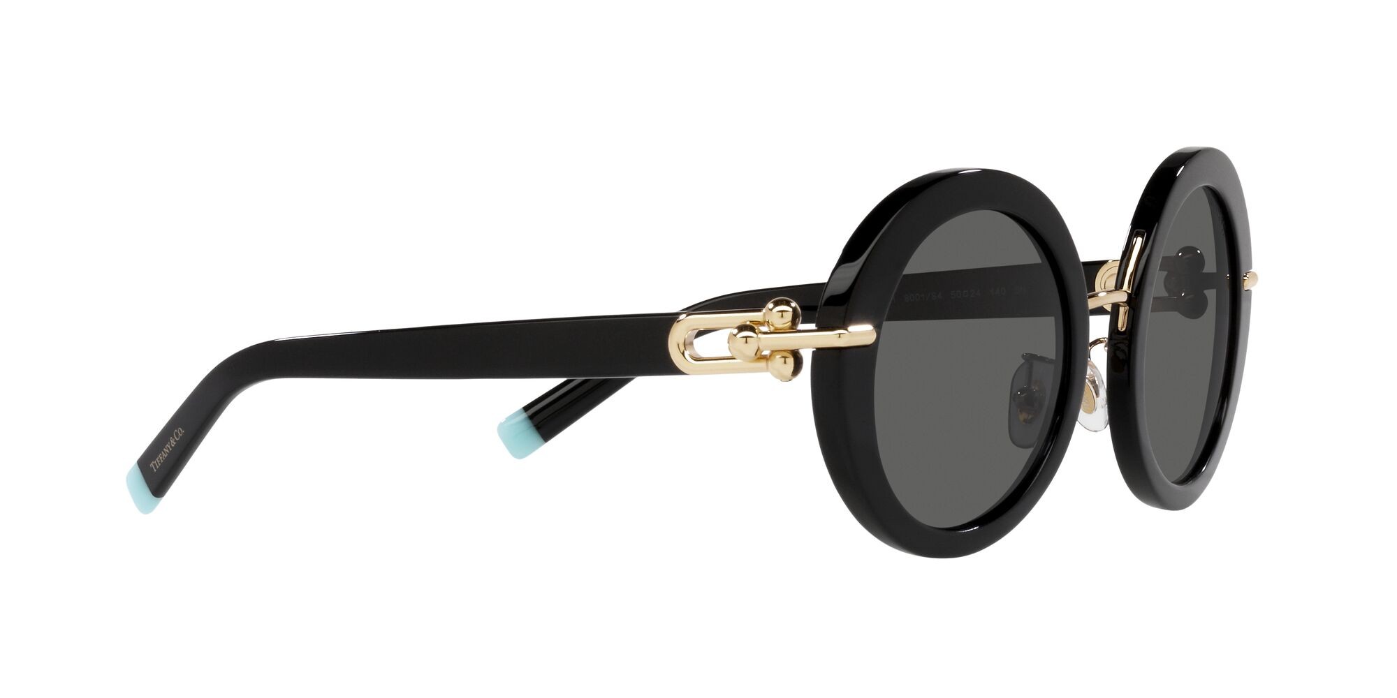 Sunglasses Tiffany TF 4201 (8001S4) color nero shape round lenses grigio scuro