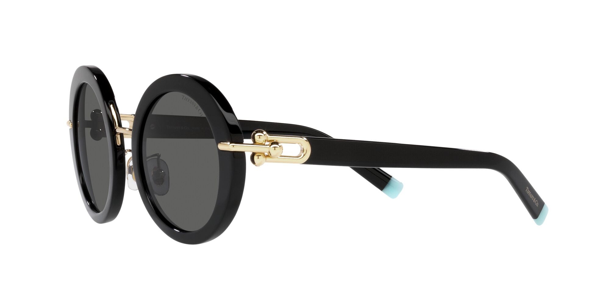 Sunglasses Tiffany TF 4201 (8001S4) color nero shape round lenses grigio scuro