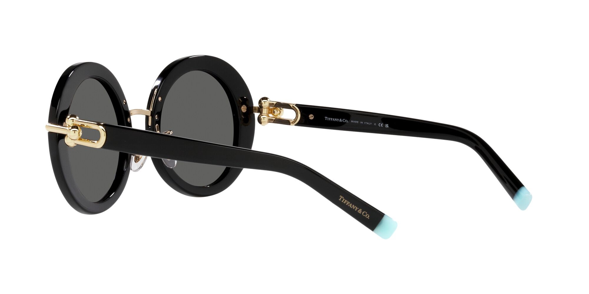 Sunglasses Tiffany TF 4201 (8001S4) color nero shape round lenses grigio scuro
