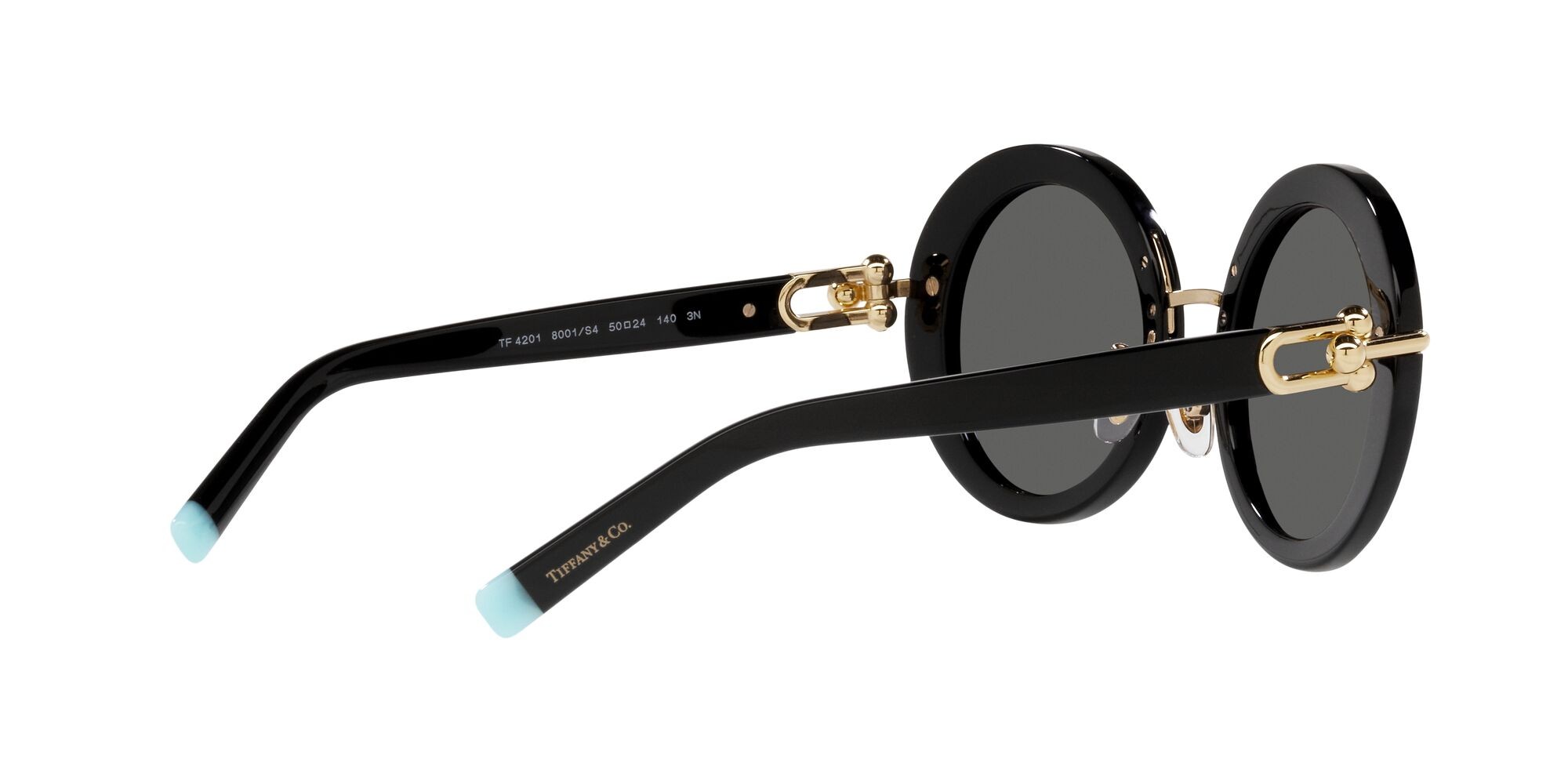 Sunglasses Tiffany TF 4201 (8001S4) color nero shape round lenses grigio scuro