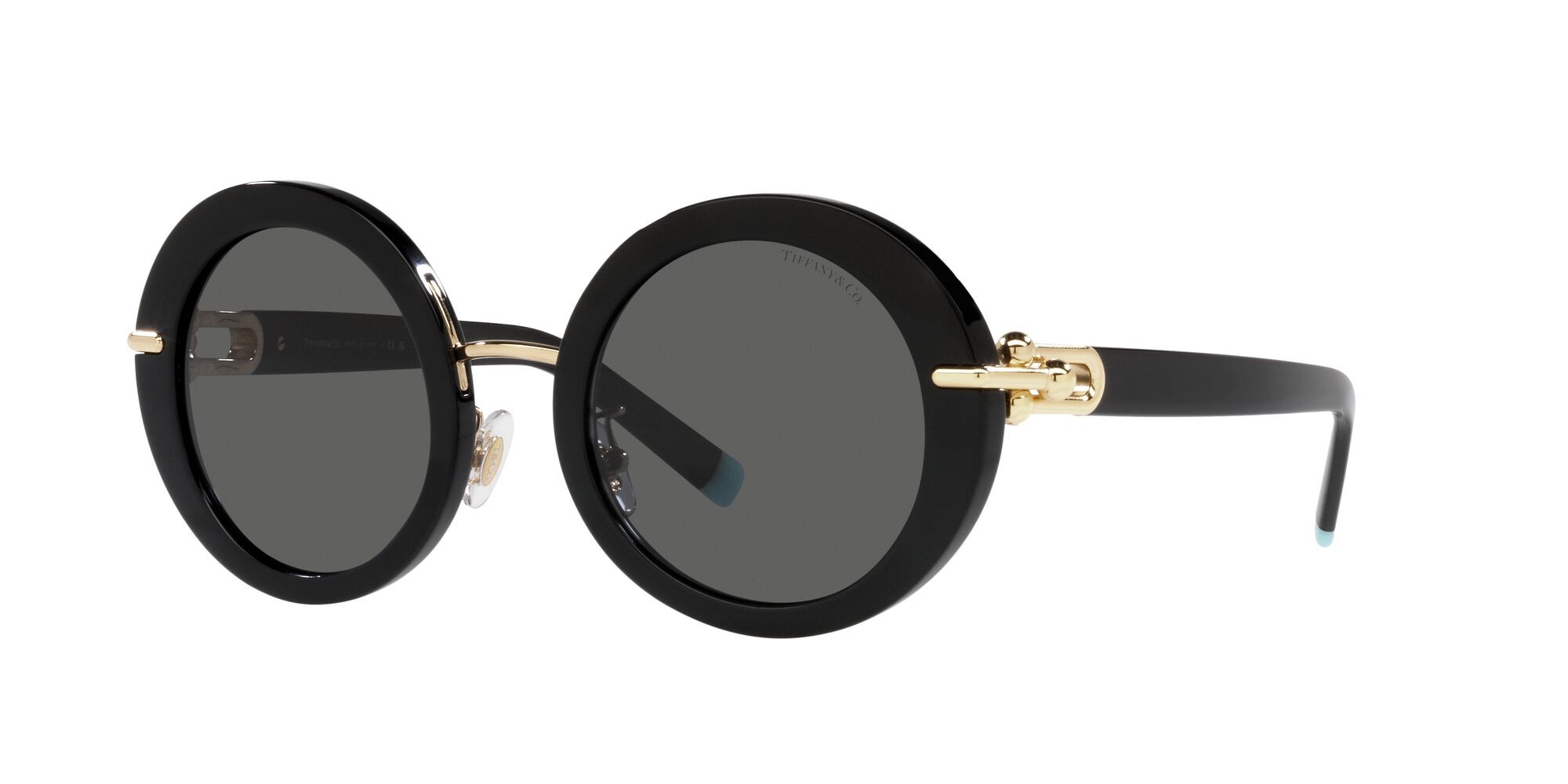 Sunglasses Tiffany TF 4201 (8001S4) color nero shape round lenses grigio scuro