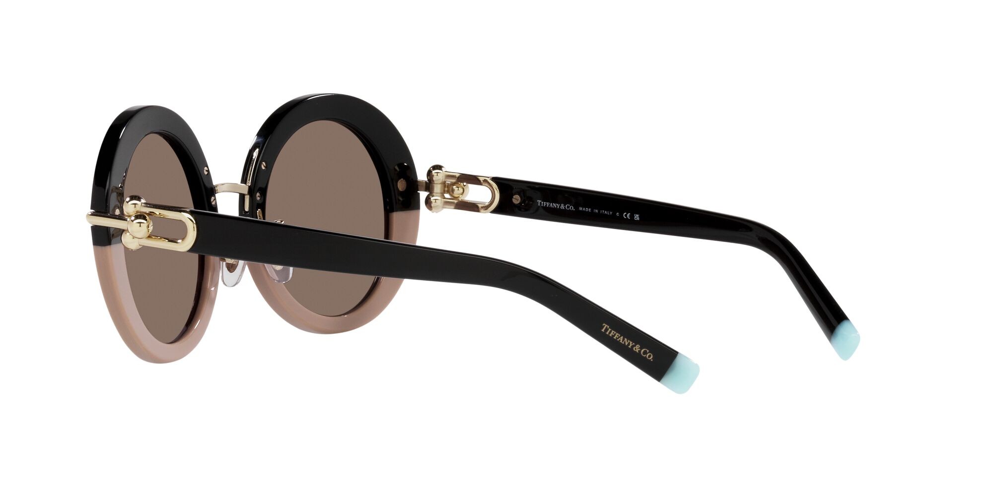 Sonnenbrillen Tiffany TF 4201 (83553G) farbe black nude form rund gläser marrone chiaro