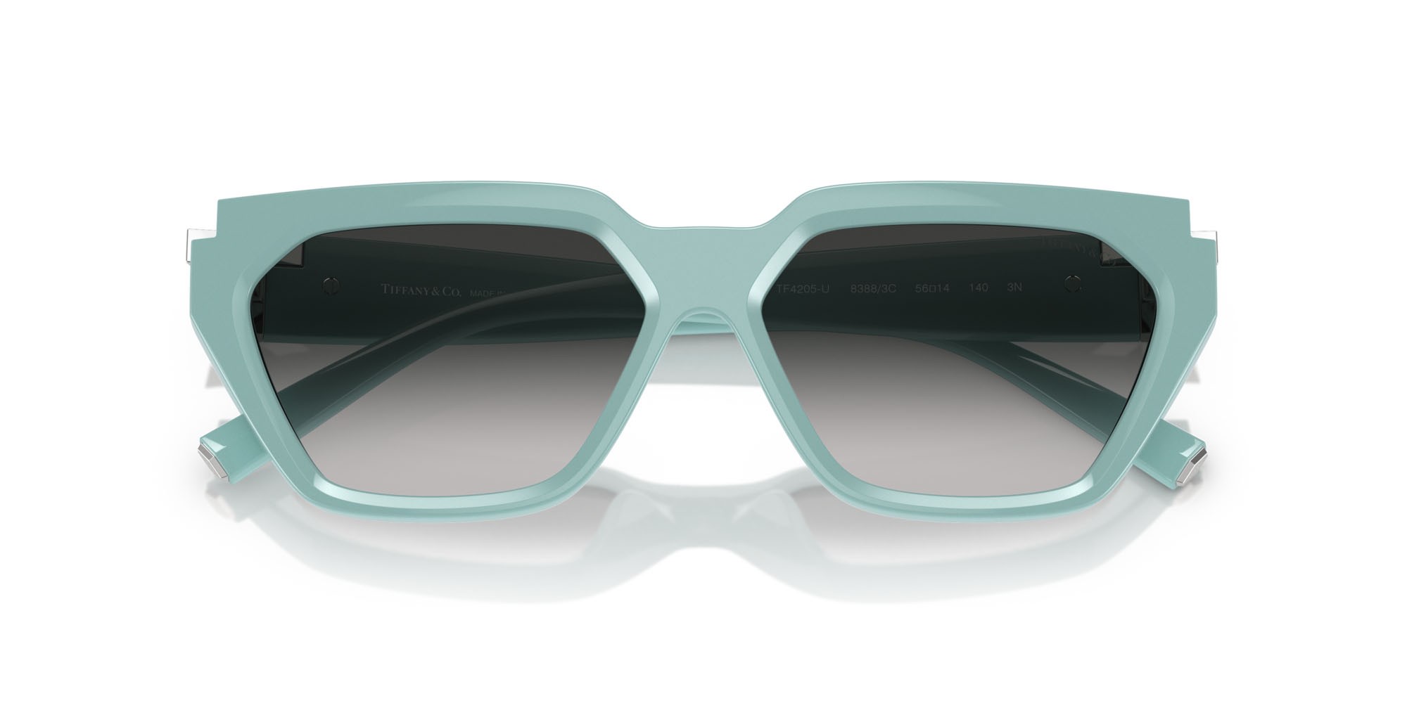 Sonnenbrillen Tiffany TF 4205U (83883C) farbe blu tiffany form unregelmäßig gläser sfumato grigio