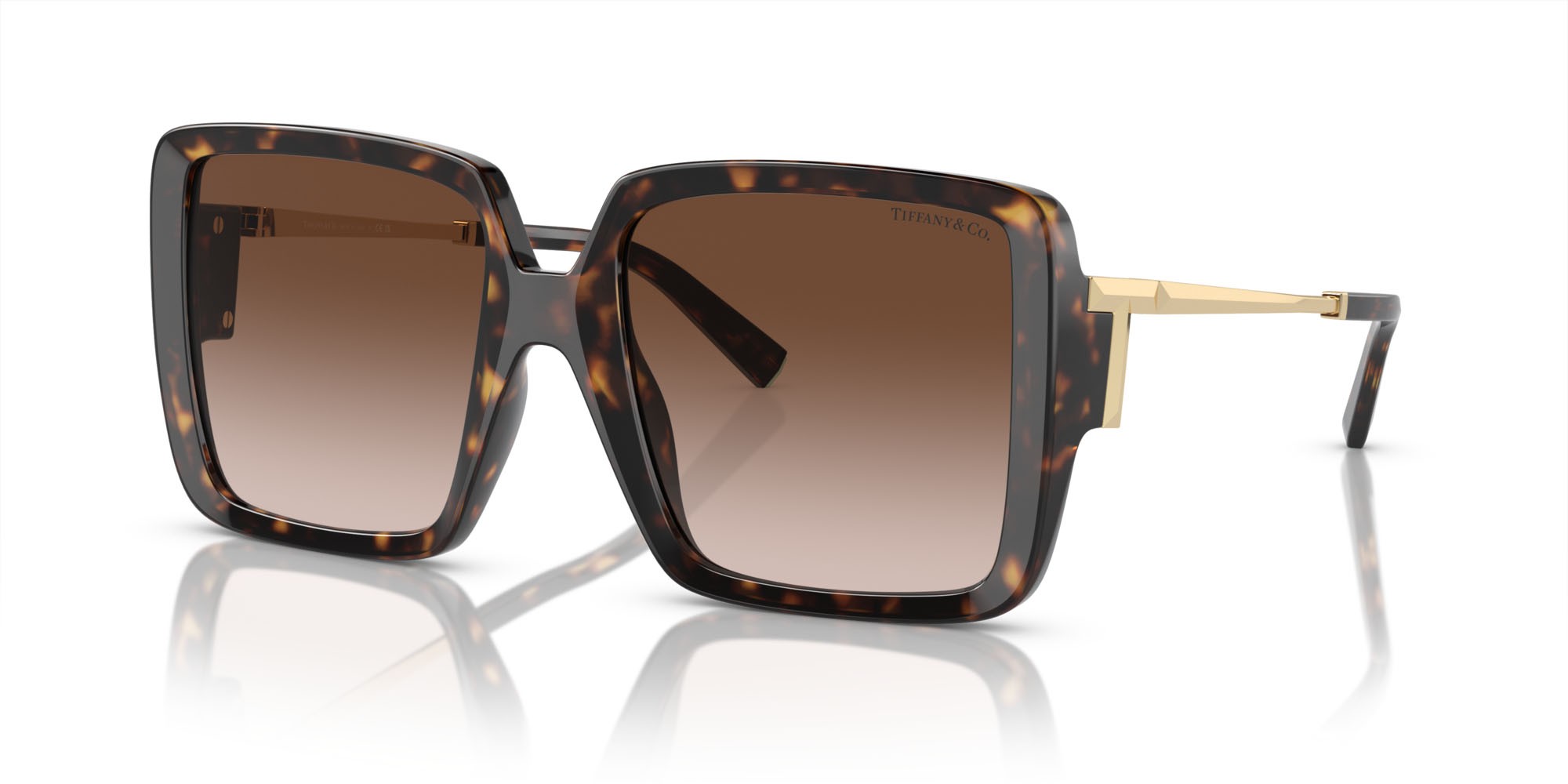 Sunglasses Tiffany TF 4212U (80153B) color havana shape square lenses marrone sfumato