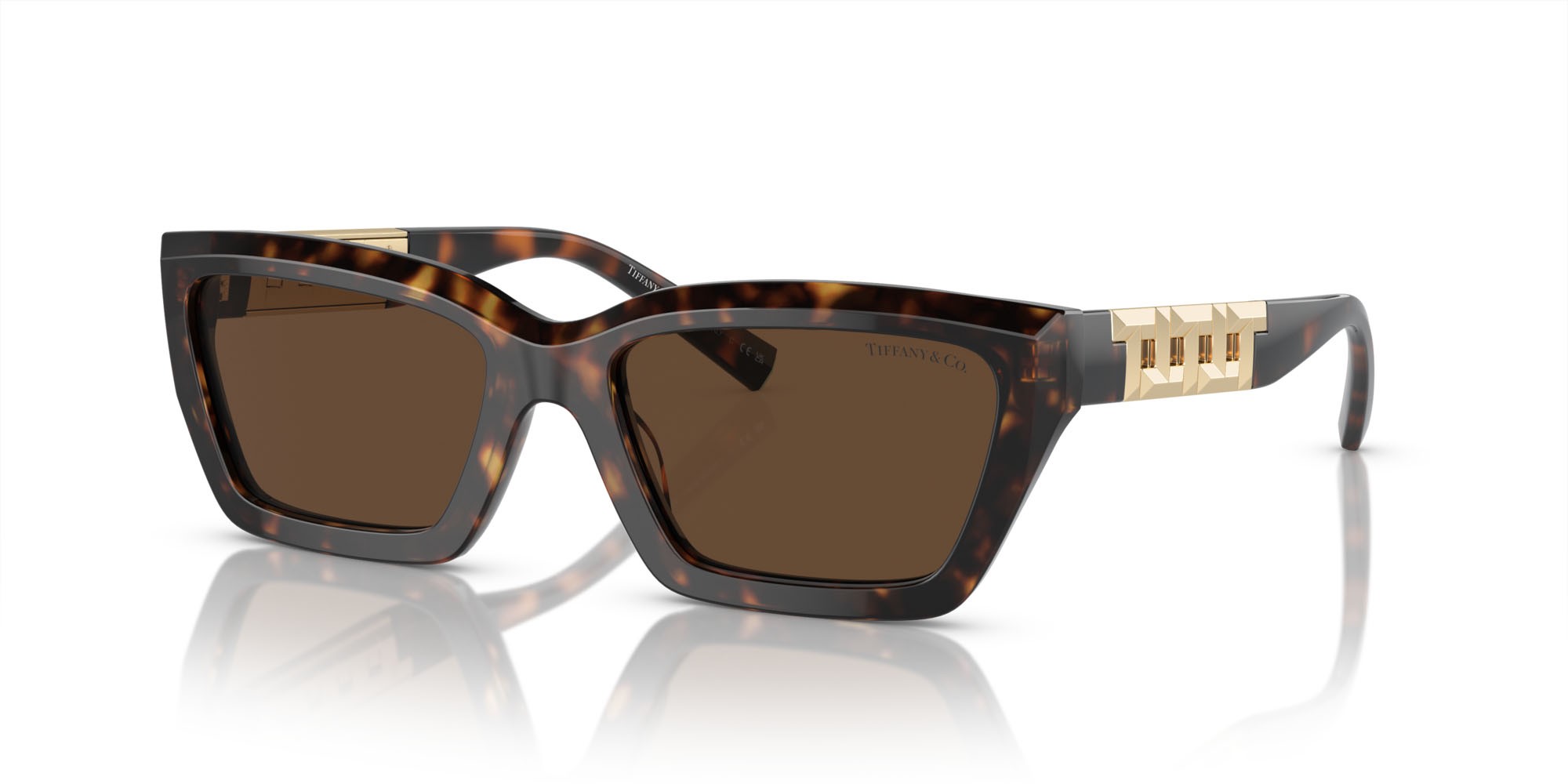 Sunglasses Tiffany TF 4213 (80153G) color havana shape rectangle lenses marrone chiaro