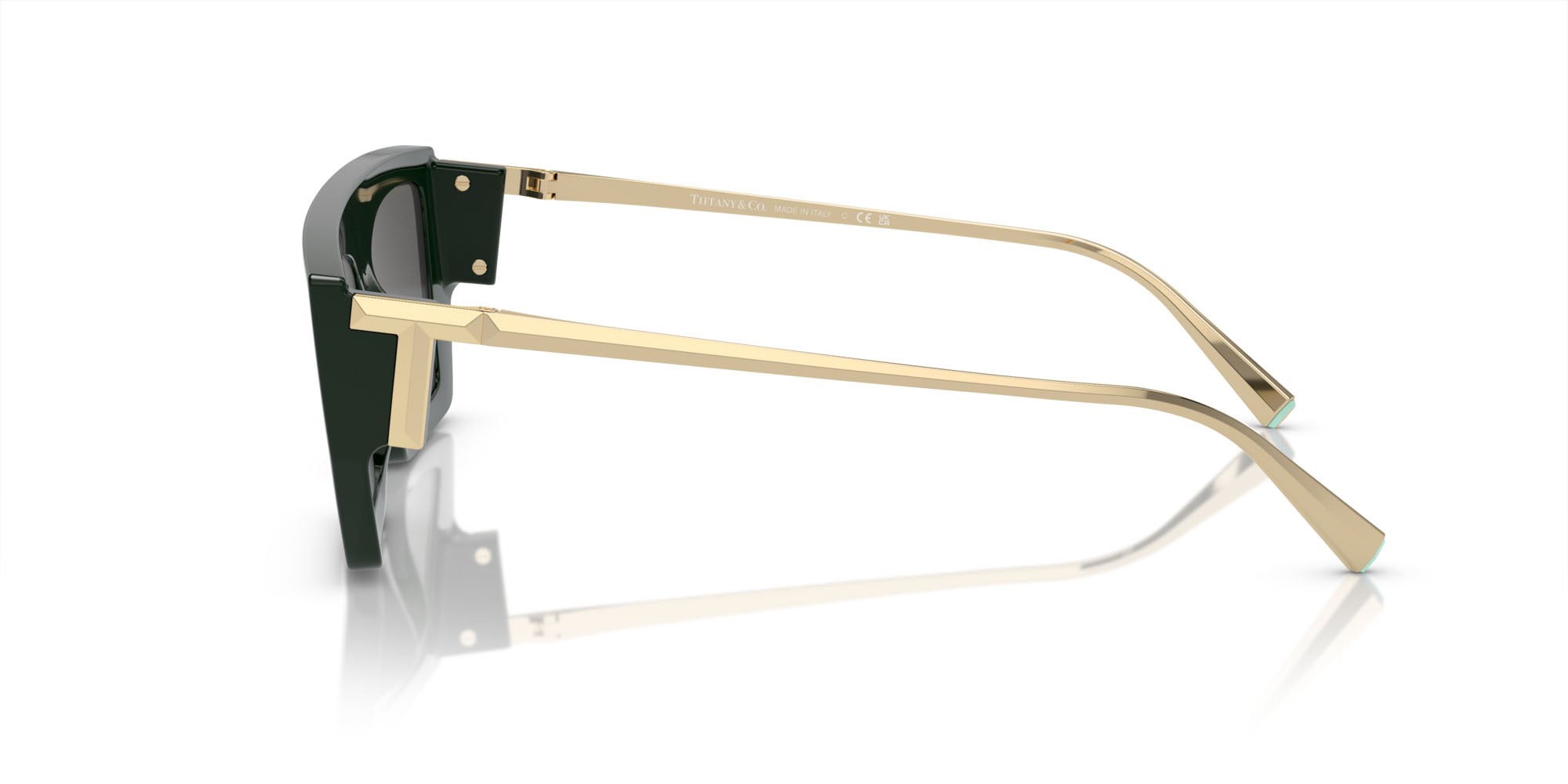 Sonnenbrillen Tiffany TF 4214U (8390S4) farbe smeraldo scuro form rechteckig gläser grigio scuro