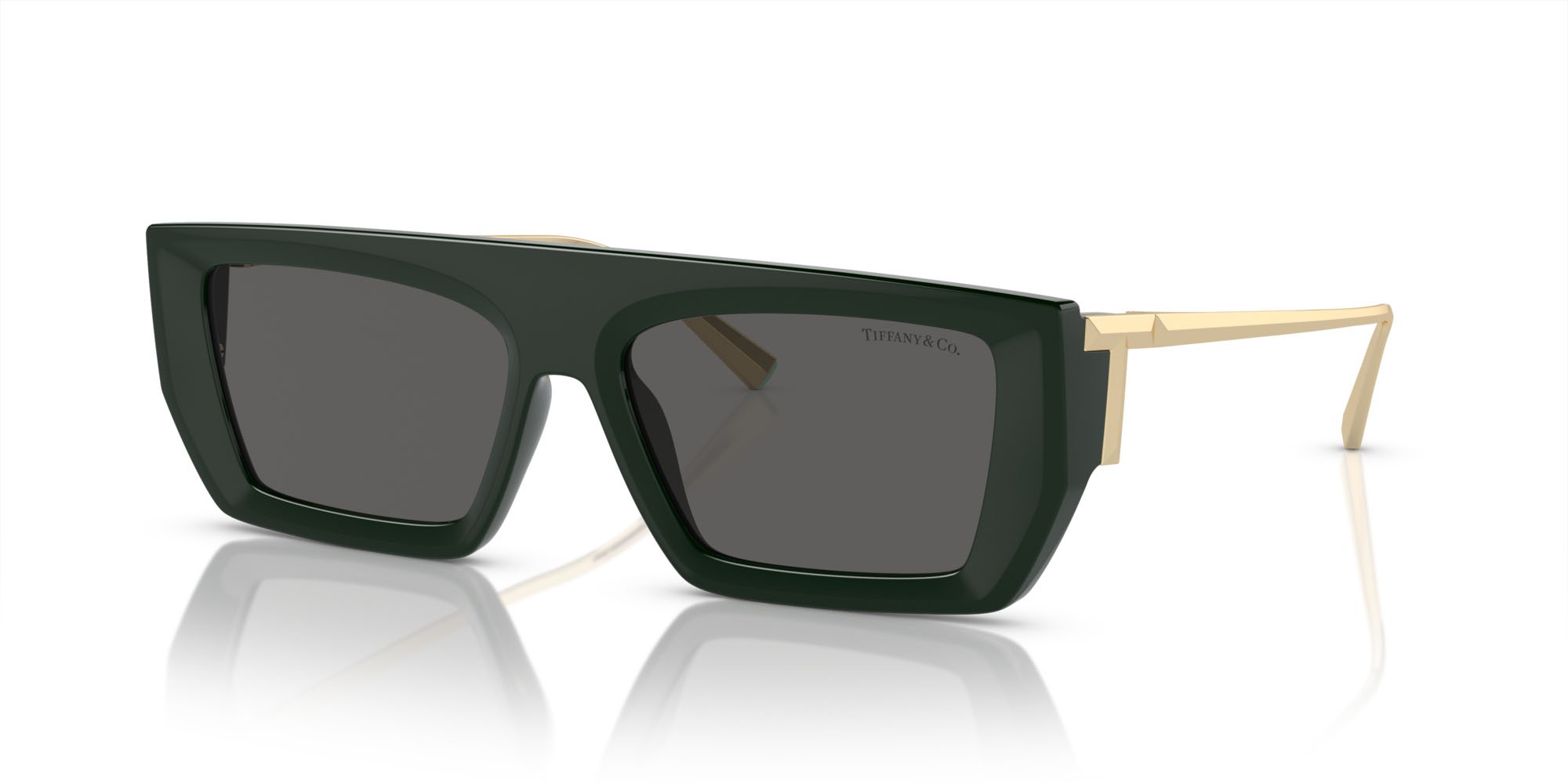 Sonnenbrillen Tiffany TF 4214U (8390S4) farbe smeraldo scuro form rechteckig gläser grigio scuro