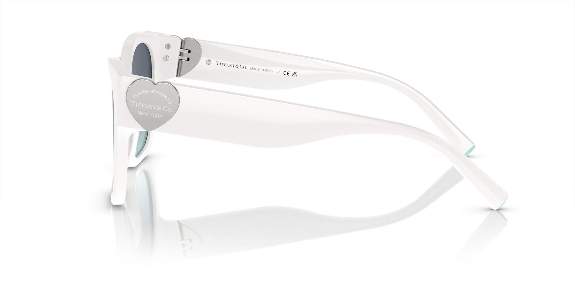 Sonnenbrillen Tiffany TF 4216 (83929S) farbe bianco acceso form quadratisch gläser azzurro sfumato blu