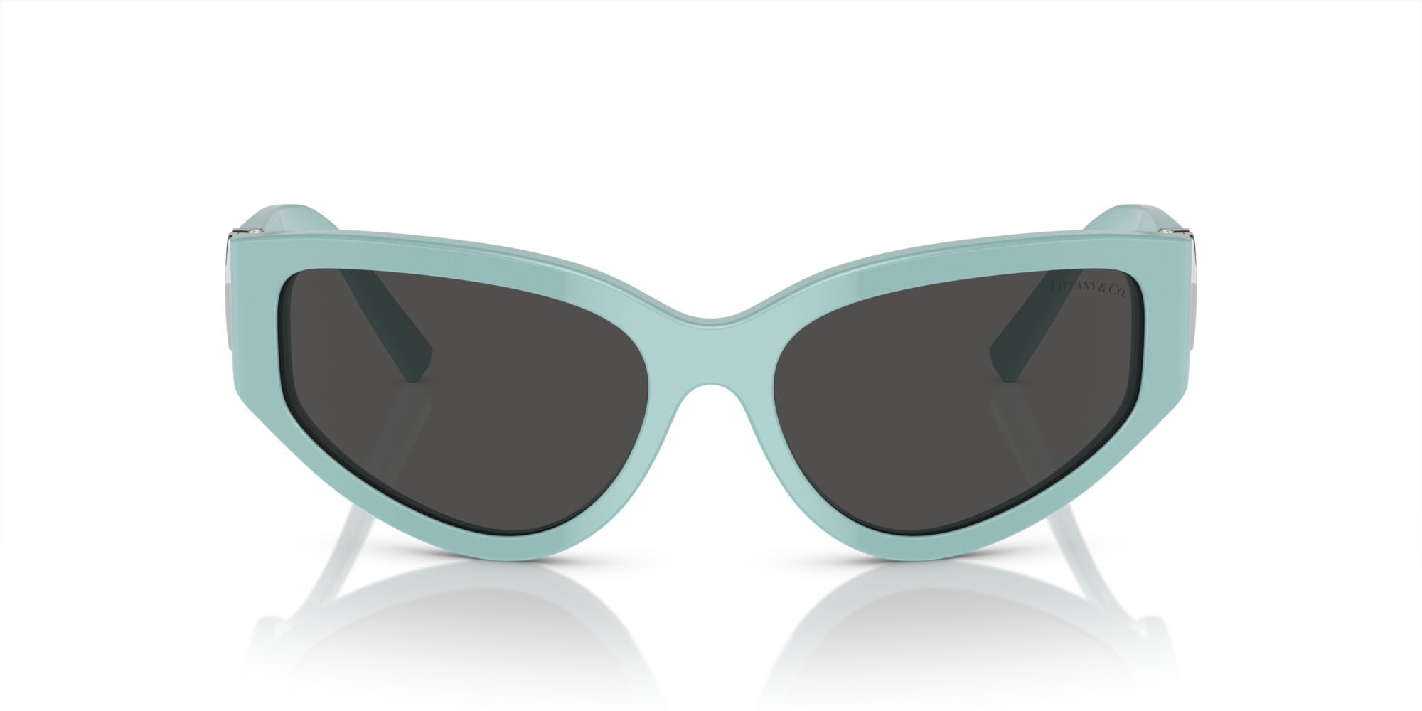 Sunglasses Tiffany TF 4217 (838887) color blu tiffany shape irregular lenses grigio scuro