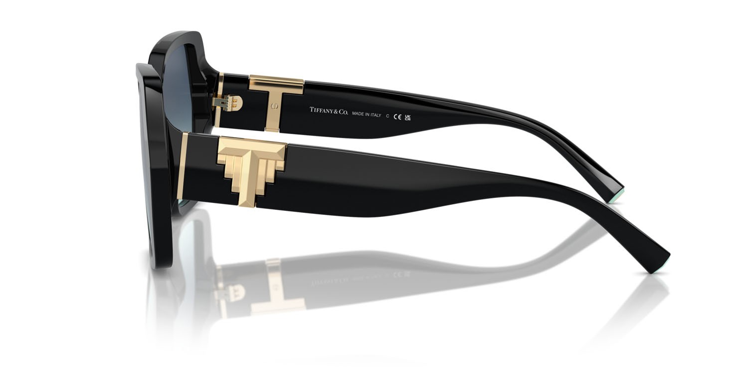 Sonnenbrillen Tiffany TF 4219 (80019S) farbe nero form quadratisch gläser azzurro sfumato blu