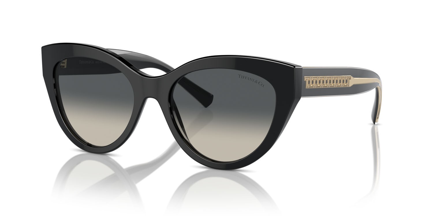 Occhiali da sole Tiffany TF 4220 (800171) colore nero forma cat eye lenti sfumato grigio