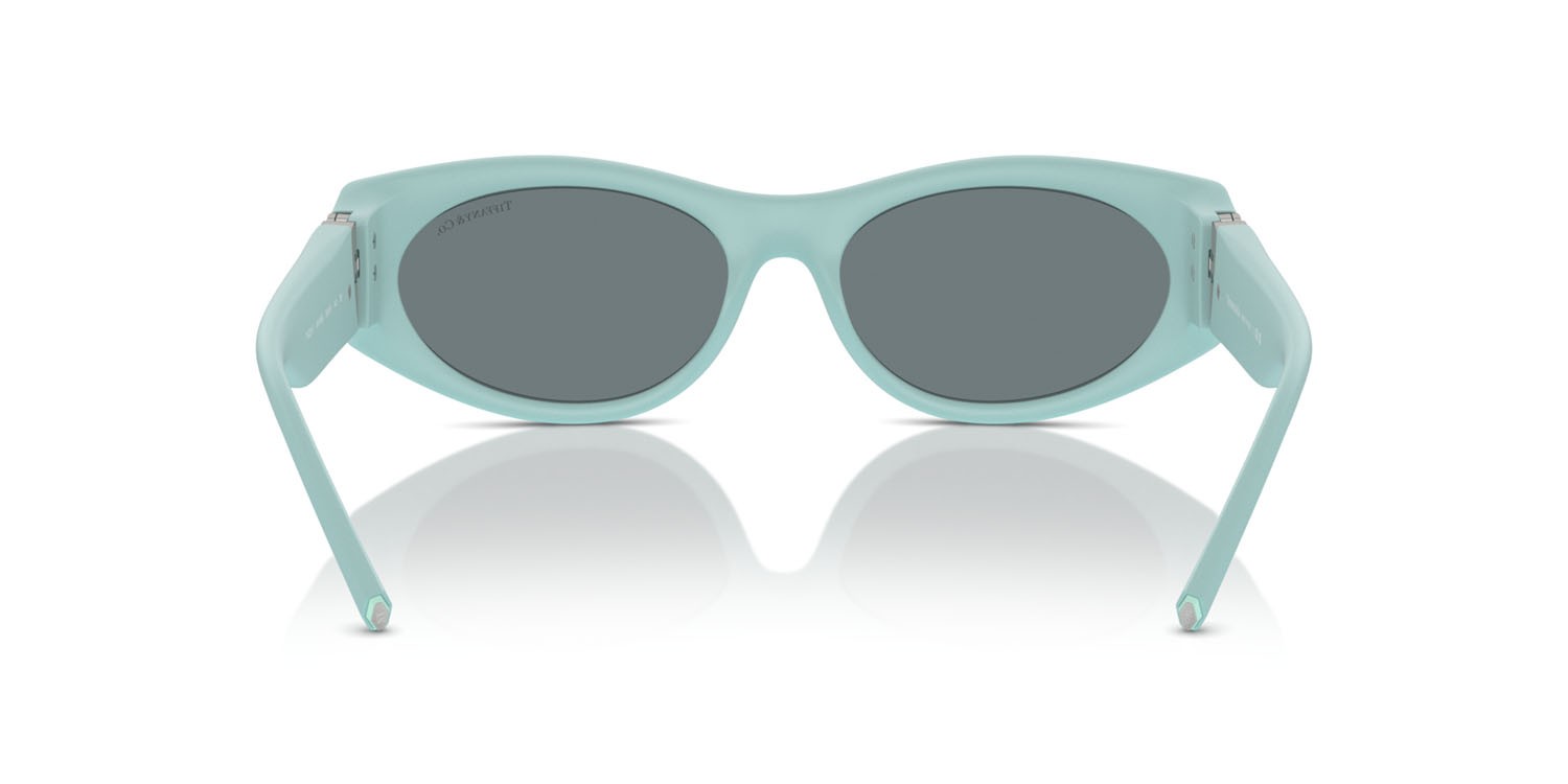 Sonnenbrillen Tiffany TF 4222U (84146G) farbe tiffany blue rubberized form oval gläser grigio nero specchiato