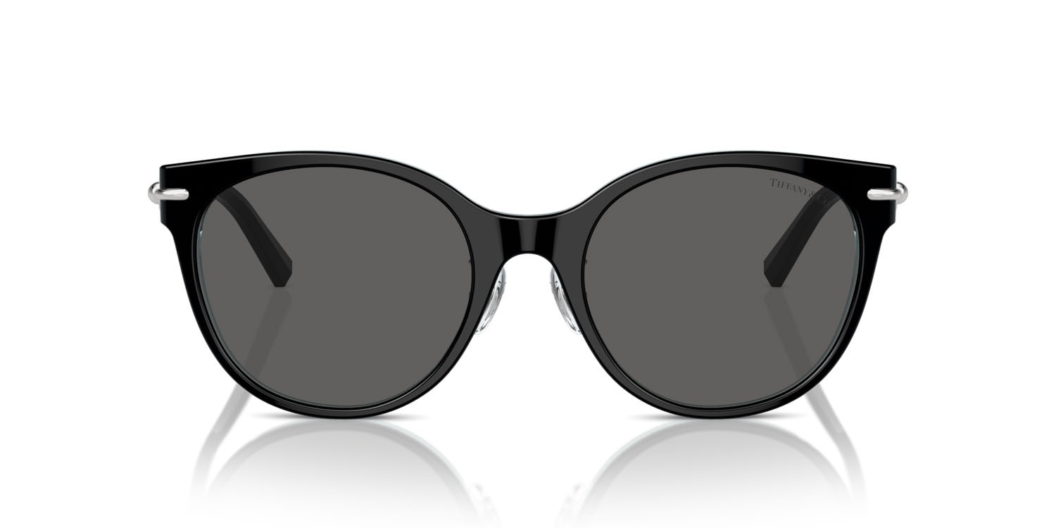 Sunglasses Tiffany TF 4223D (8285S4) color nero su blu tiffany crystal shape cat eye lenses grigio scuro