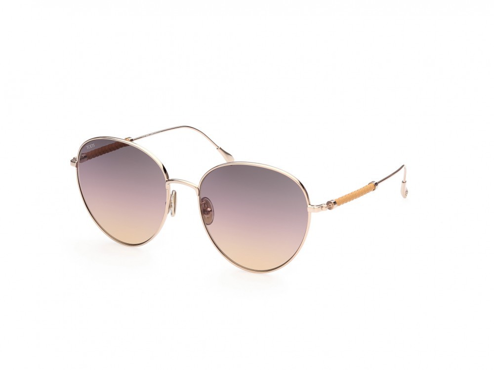 Sonnenbrillen Tod's TO0303 (28B) farbe oro rosè lucido  form rund gläser fumo grad.