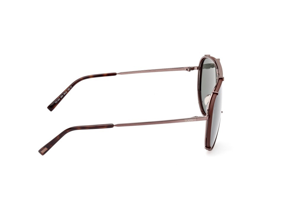 Sonnenbrillen Tod's TO0344 (36N) farbe bronzo scuro lucido form aviator gläser verde