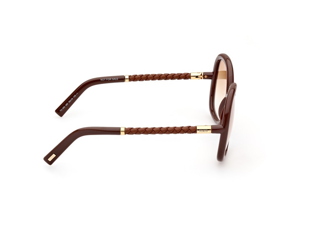 Sonnenbrillen Tod's TO0350 (48F) farbe marrone scuro lucido form rund gläser marrone grad.