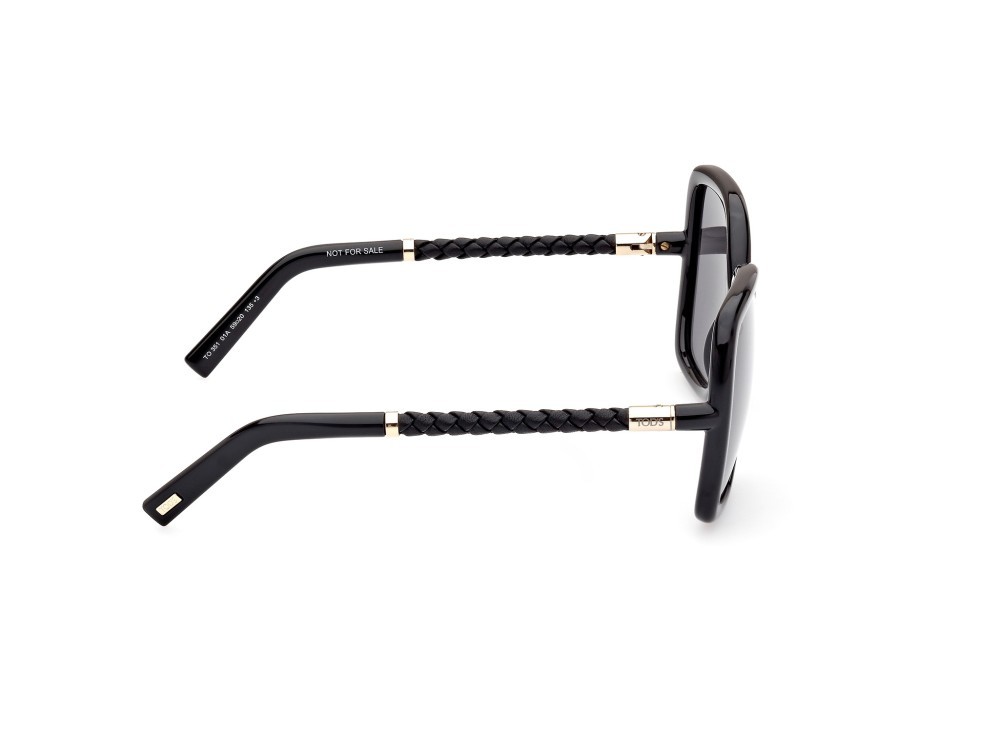 Sonnenbrillen Tod's TO0351 (01A) farbe nero lucido form quadratisch gläser fumo