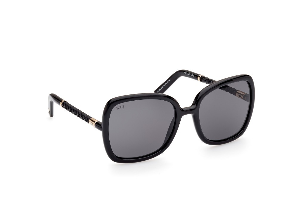 Sonnenbrillen Tod's TO0351 (01A) farbe nero lucido form quadratisch gläser fumo
