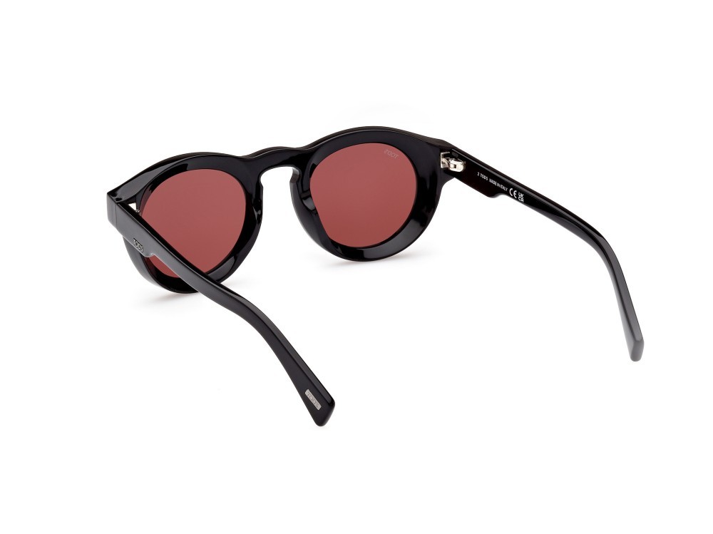 Sonnenbrillen Tod's TO0352 (01S) farbe nero lucido form rund gläser bordeaux