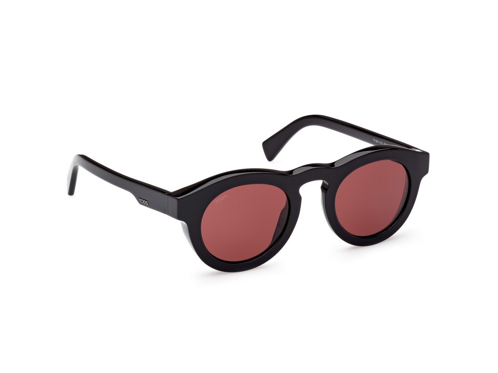 Sonnenbrillen Tod's TO0352 (01S) farbe nero lucido form rund gläser bordeaux