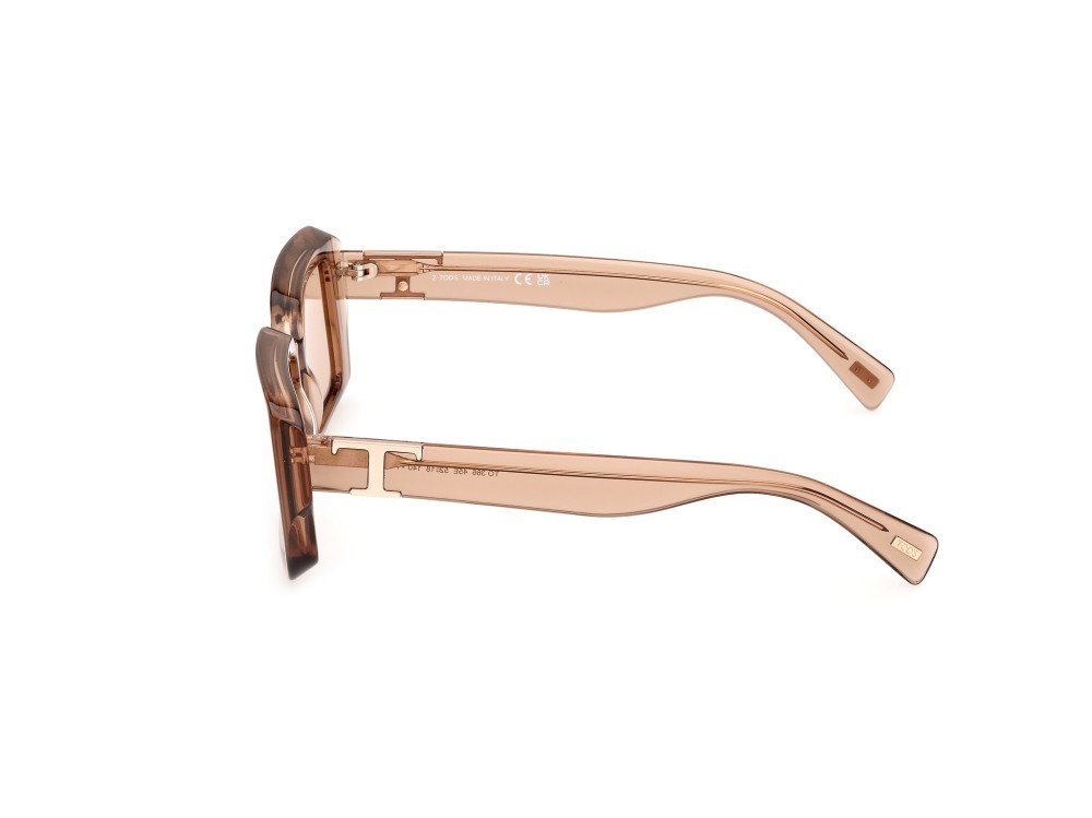 Sonnenbrillen Tod's TO0366 (45E) farbe marrone chiaro lucido form rechteckig gläser marrone